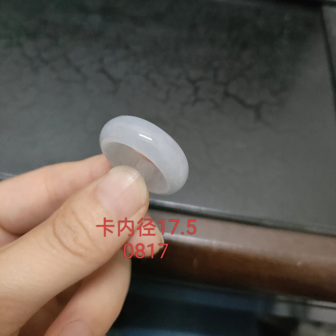 冰透戒圈天然缅甸翡翠A货