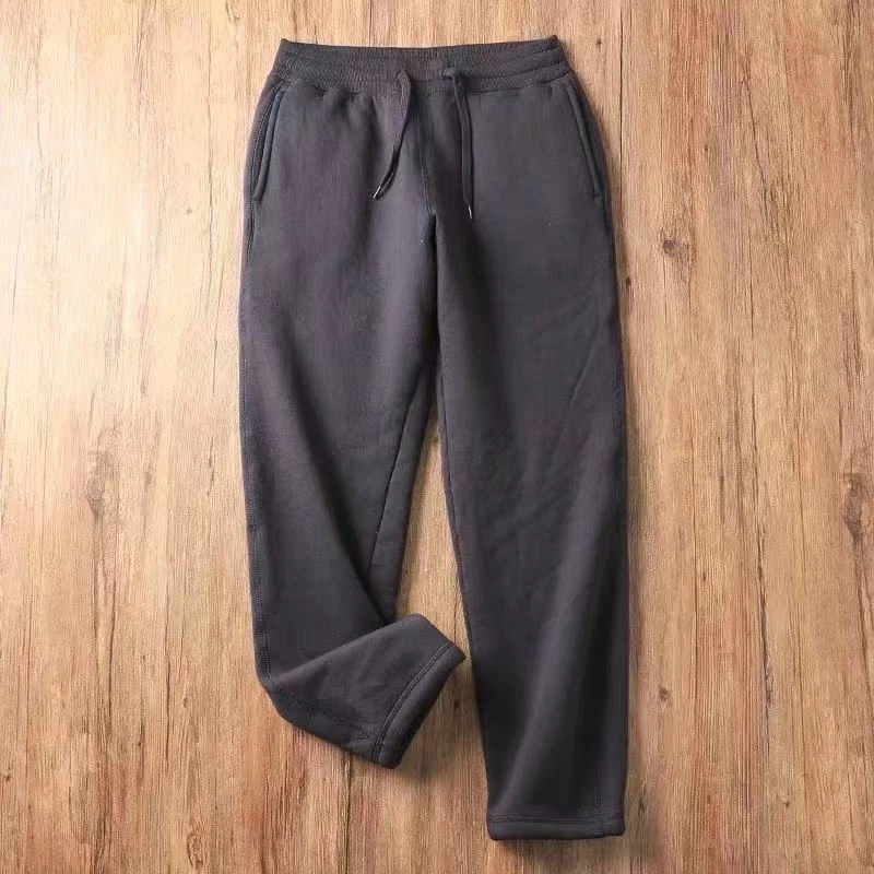 （品牌剪标））卫裤直筒保暖加厚时尚国风阔腿百搭加绒复古裤子