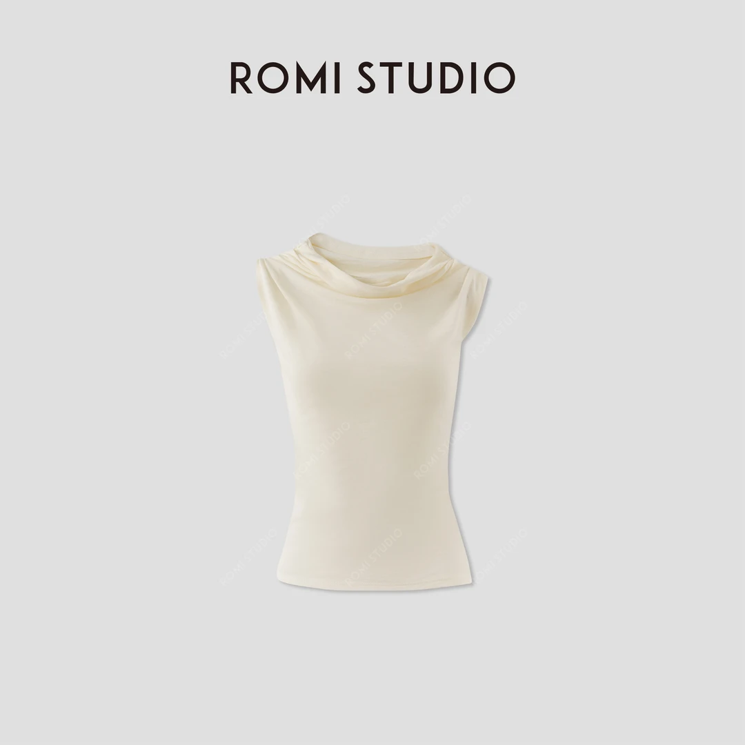 ROMI STUDIO 100%可机洗绵羊毛轻薄软糯无袖针织衫 RWCRSJ3006