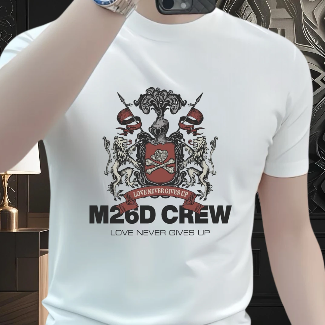 美式复古男士重磅圆领短袖T恤男士潮牌轻奢高级感痞帅体恤衫