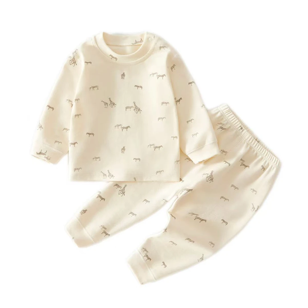 秋冬婴童【斑马乐园】95棉5氨纶舒绒分体秋衣秋裤套装