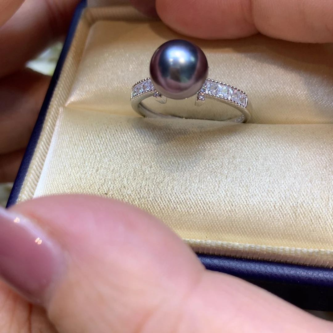 银S925镶嵌戒指海水珍珠