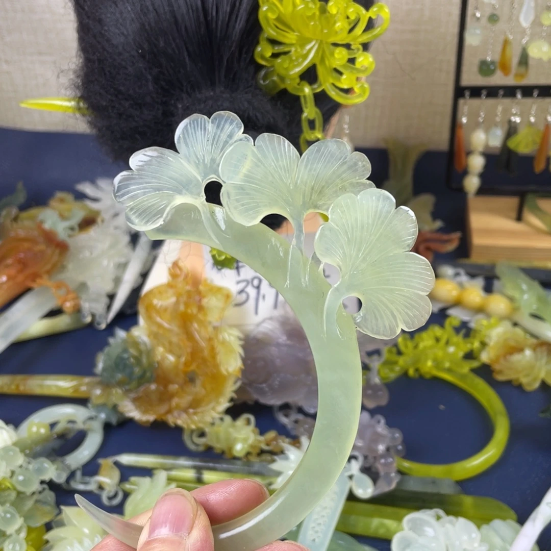 蛇纹石玉未镶嵌发饰