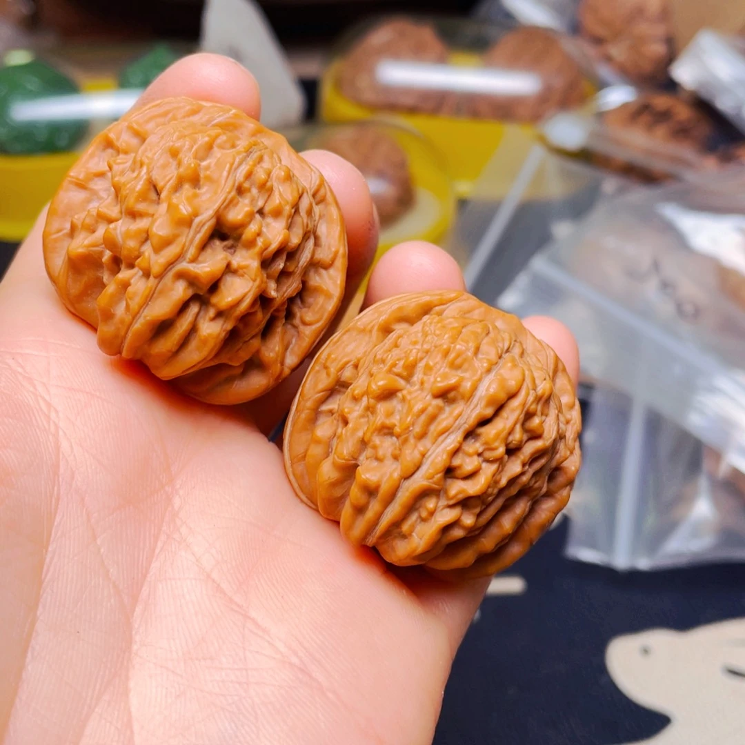 吊坠文玩核桃楼子一对