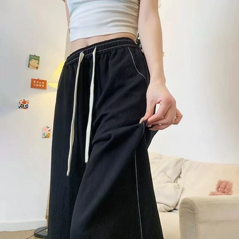 K947黑高级轻薄弯刀裤