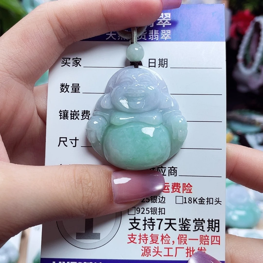 翡翠未镶嵌颈饰佛公09