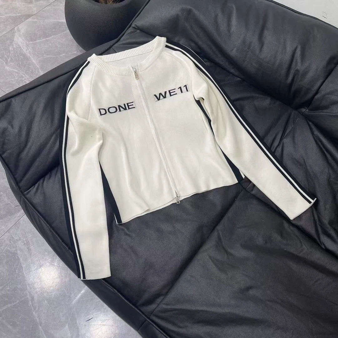 【晨浠定制】新款时尚百搭冰丝拉链针织开衫四色6692