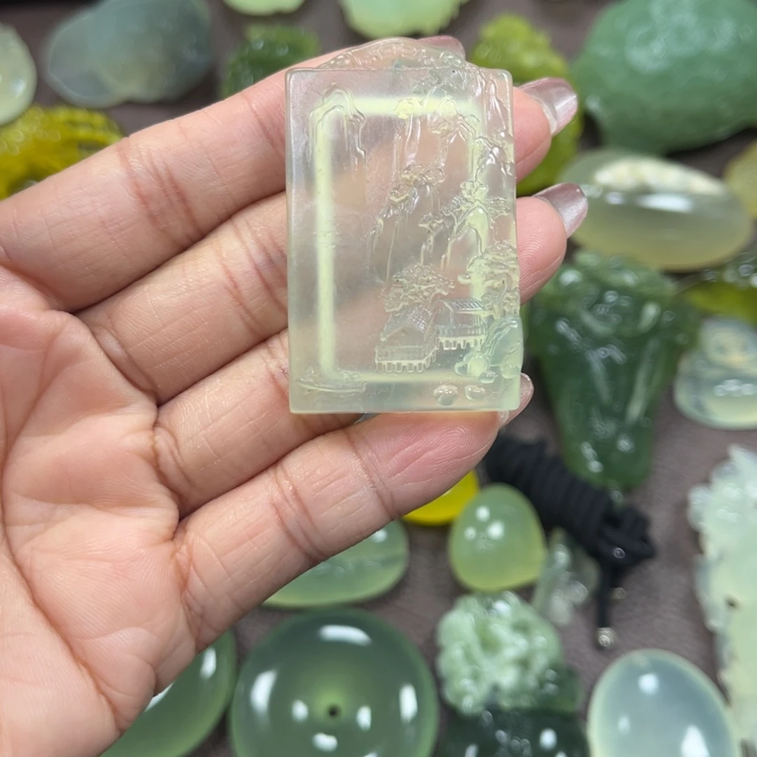 蛇纹石玉合金颈饰