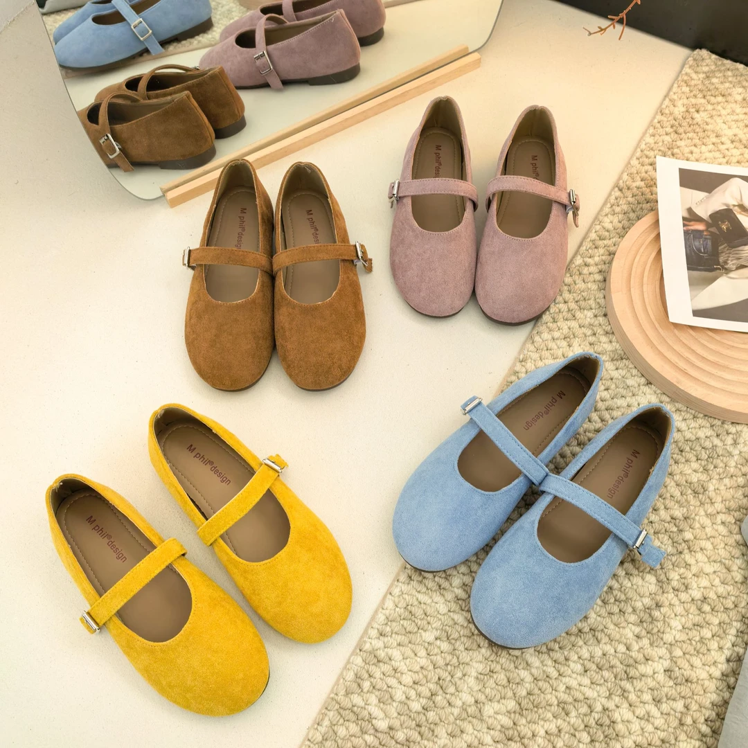 【EI】玛丽珍鞋女2025春季新款韩系复古百搭平底配裙子浅口单鞋春