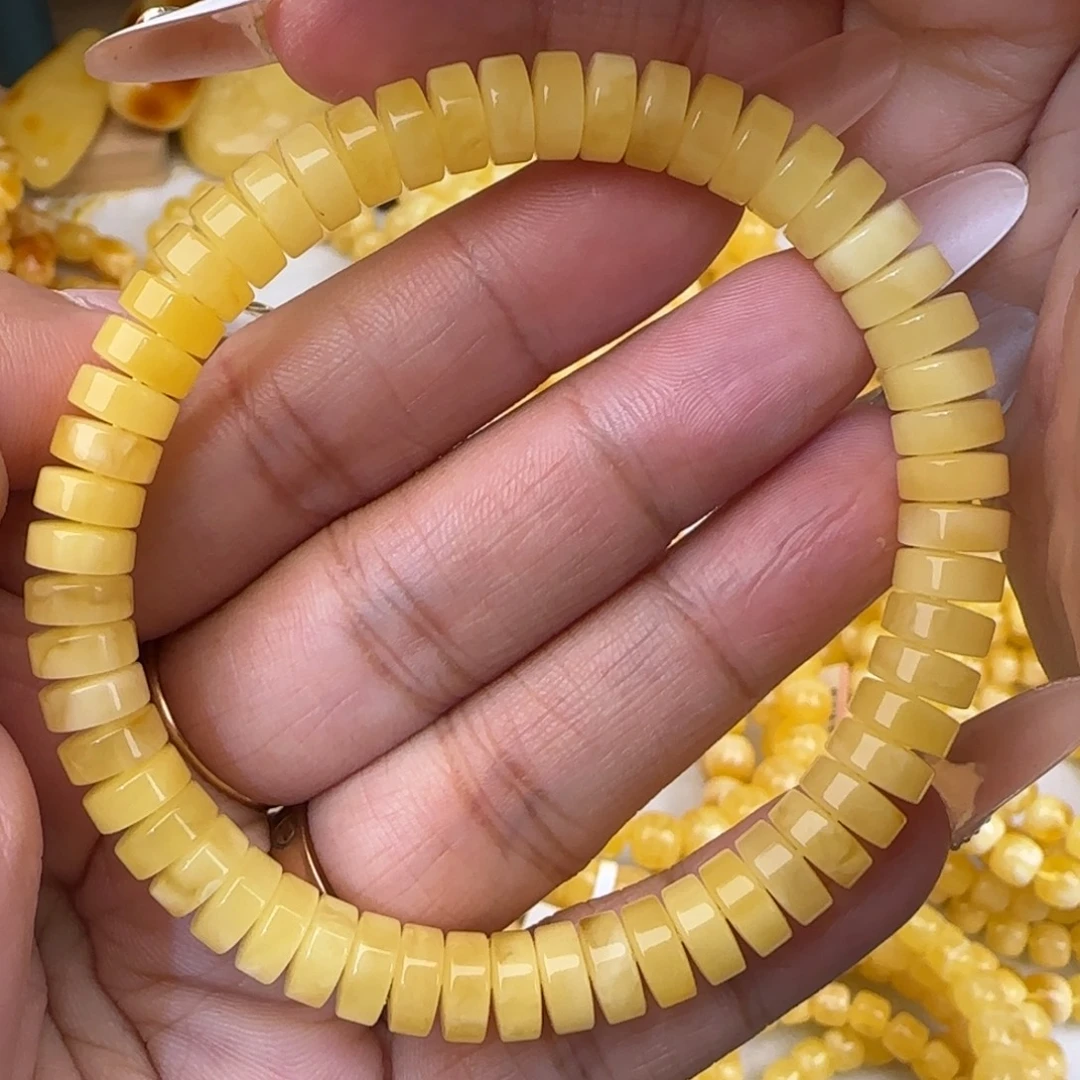 蜜蜡未镶嵌手串药片手串