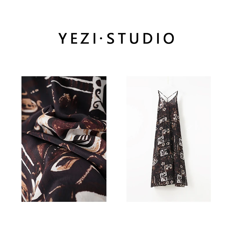 【旅行家-新花色】人丝几何花卉印花设计师调性背心连衣裙25234027