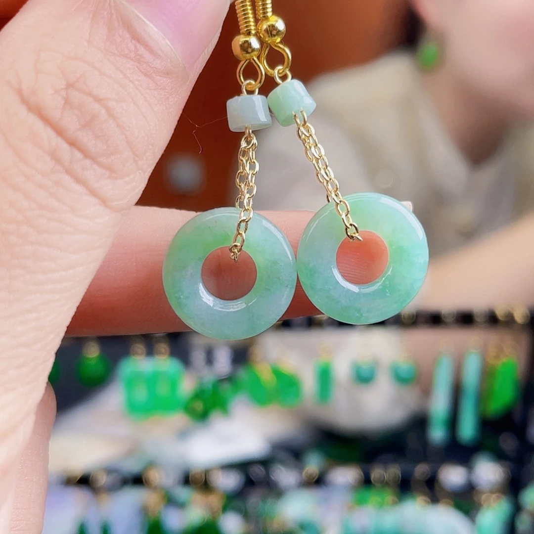 翡翠未镶嵌耳饰饰品