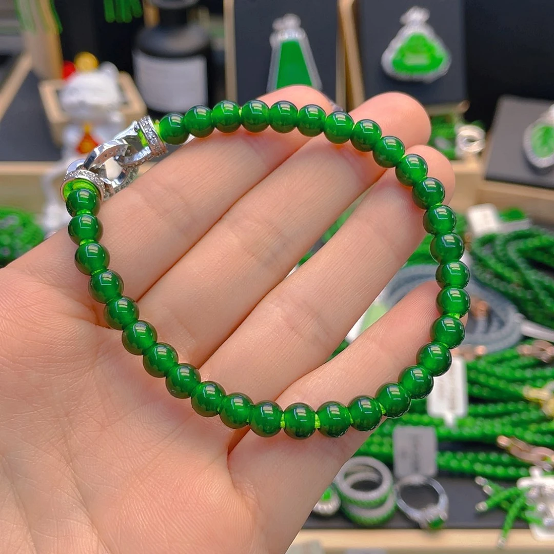 翡翠手链未镶嵌b***K手链卡6