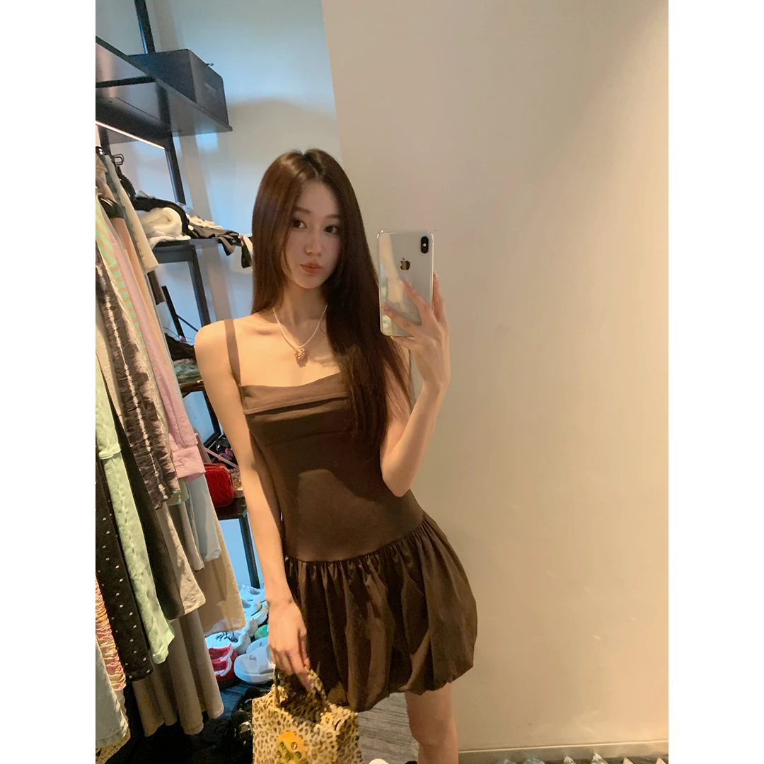 FORNI x YOYO 佛罗里达 气质花苞下摆吊带裙时尚百搭夏季复古法式