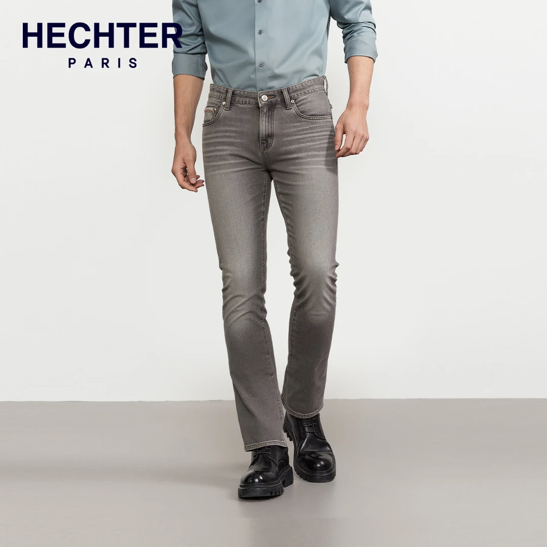 【商场同款】法国HECHTER春秋季牛仔裤男直筒修身休闲长裤LP31605