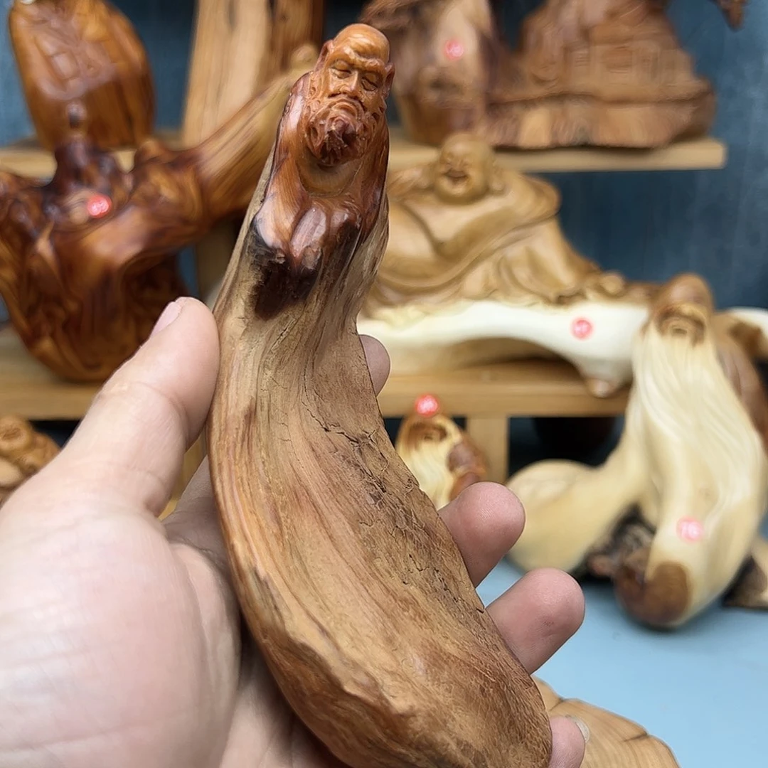 木才**院柏木摆件手把件