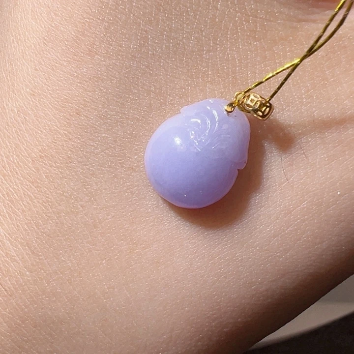 翡翠挂件18K金镶嵌翡翠