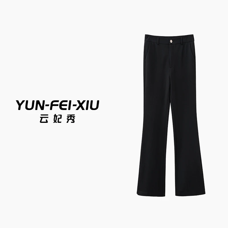 云妃秀大码女装休闲裤简约气质时尚百搭微胖显瘦长裤日常秋季1321