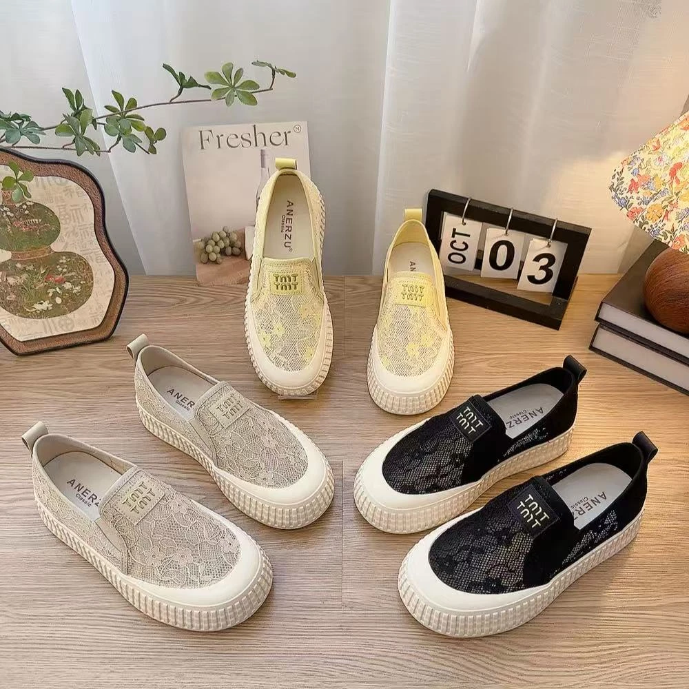 A211新款透网圆头舒适百搭软底渔夫鞋