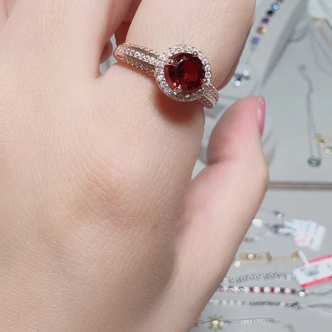 925银合成碳硅石戒指