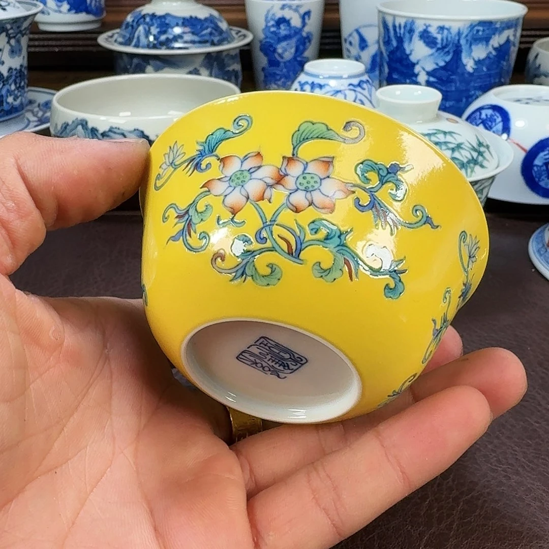 瓷片小***杰现代景德镇陶瓷手绘茶具