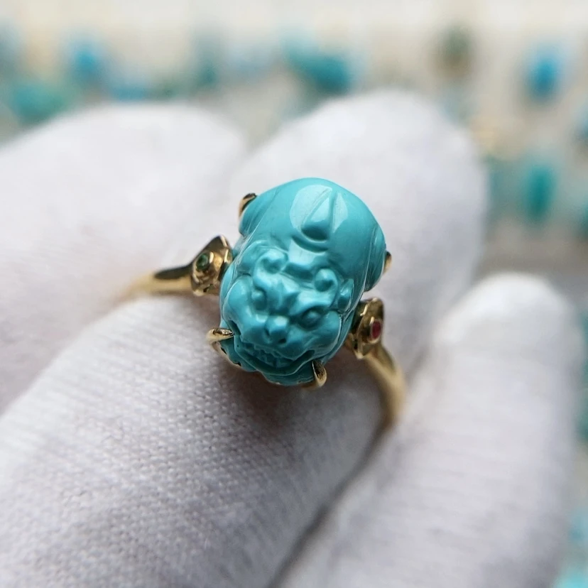 【闪购商品】绿松石珠宝奇石18K金镶嵌