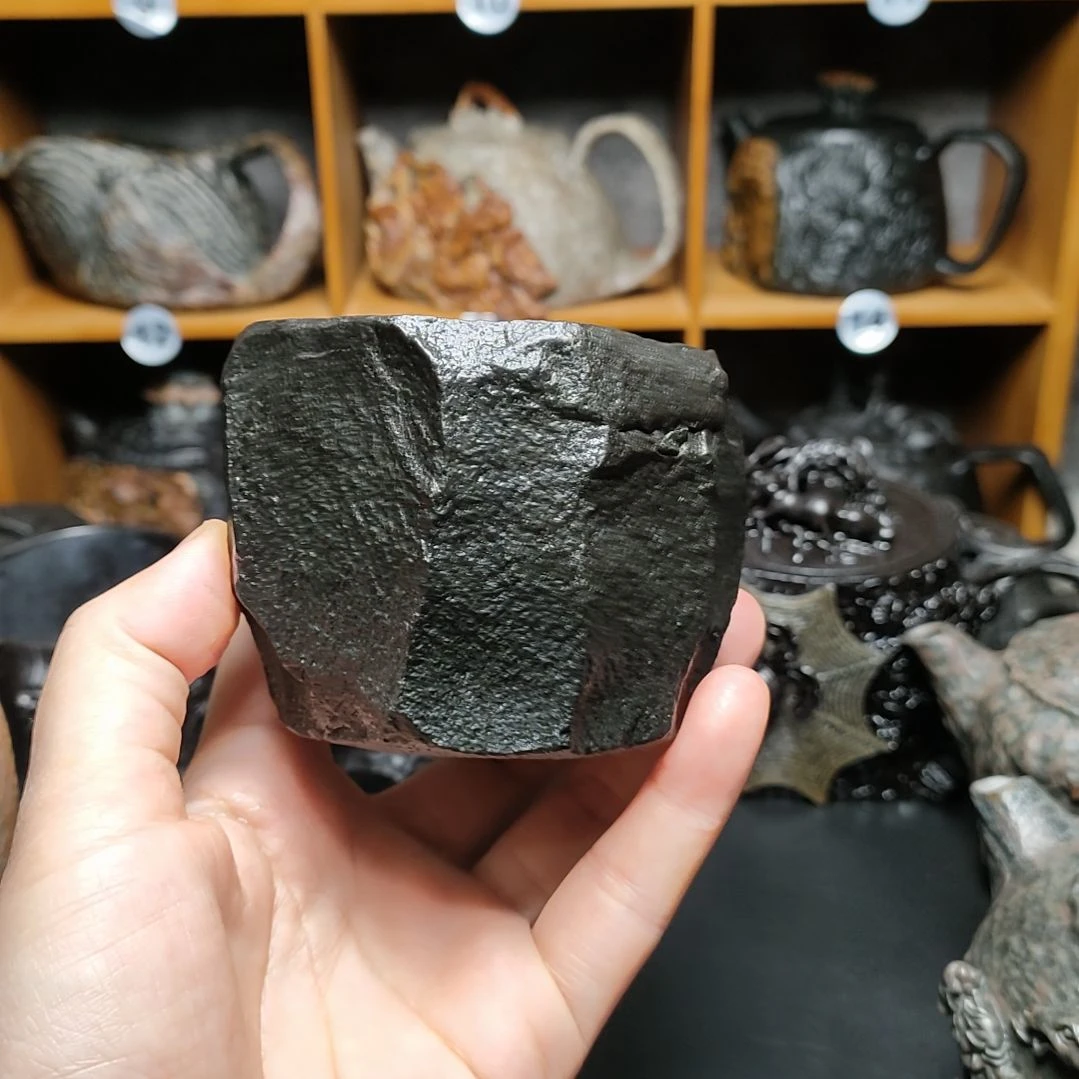 紫砂茶壶手凿杯冰碛岩随型主人杯