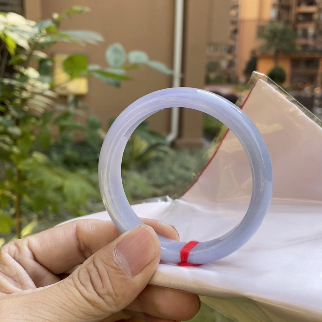 翡翠未镶嵌手镯58.7糯化满紫