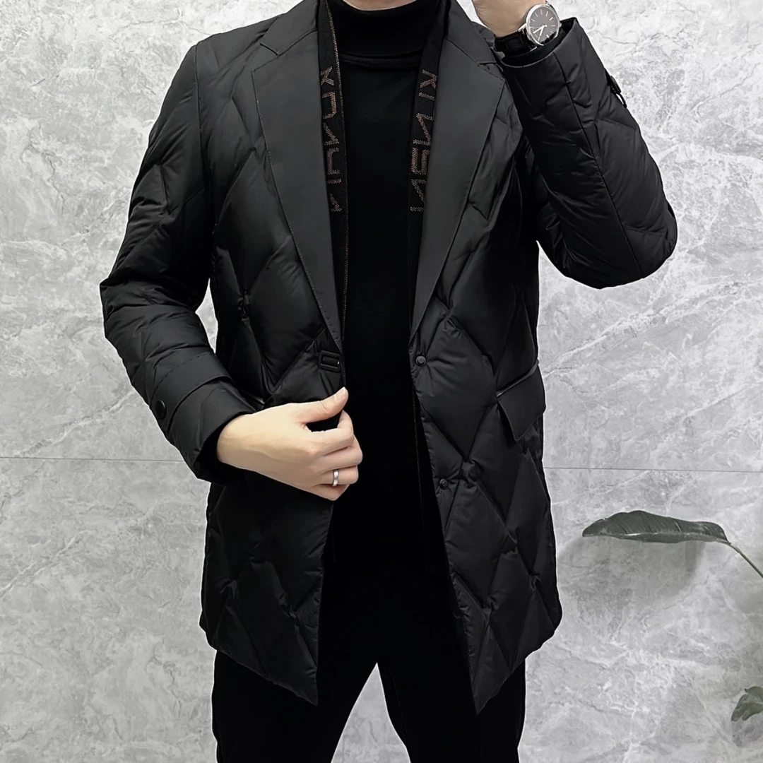 秋冬新款韩版修身男士高端定制欧货轻奢时尚加厚外套（双色）