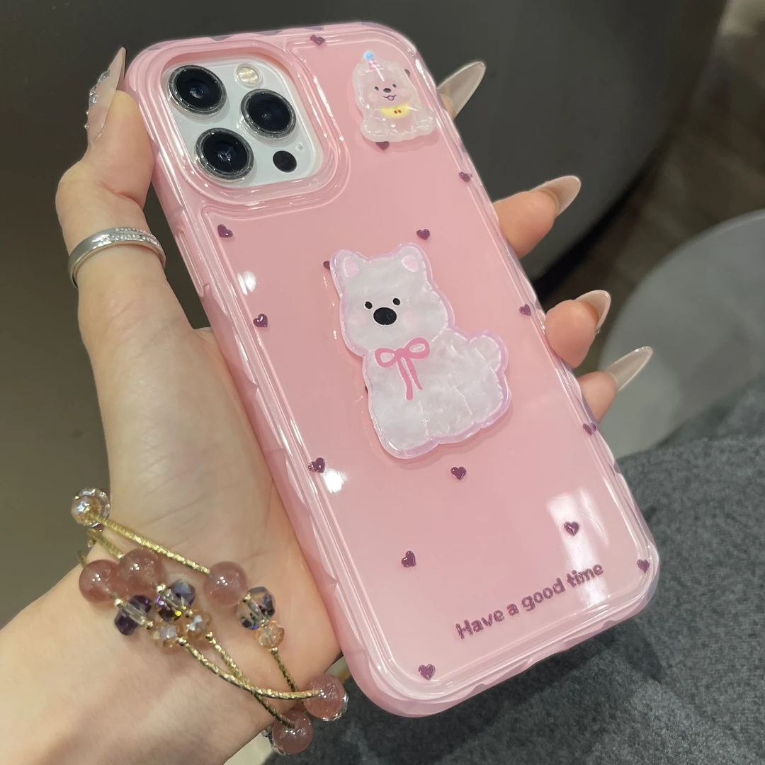 新款爱心趣味狗狗适用苹果16手机壳iPhone15promax少女14/13/12软