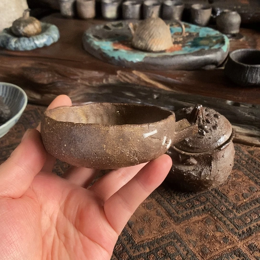 大***雁手工制作柴烧茶具