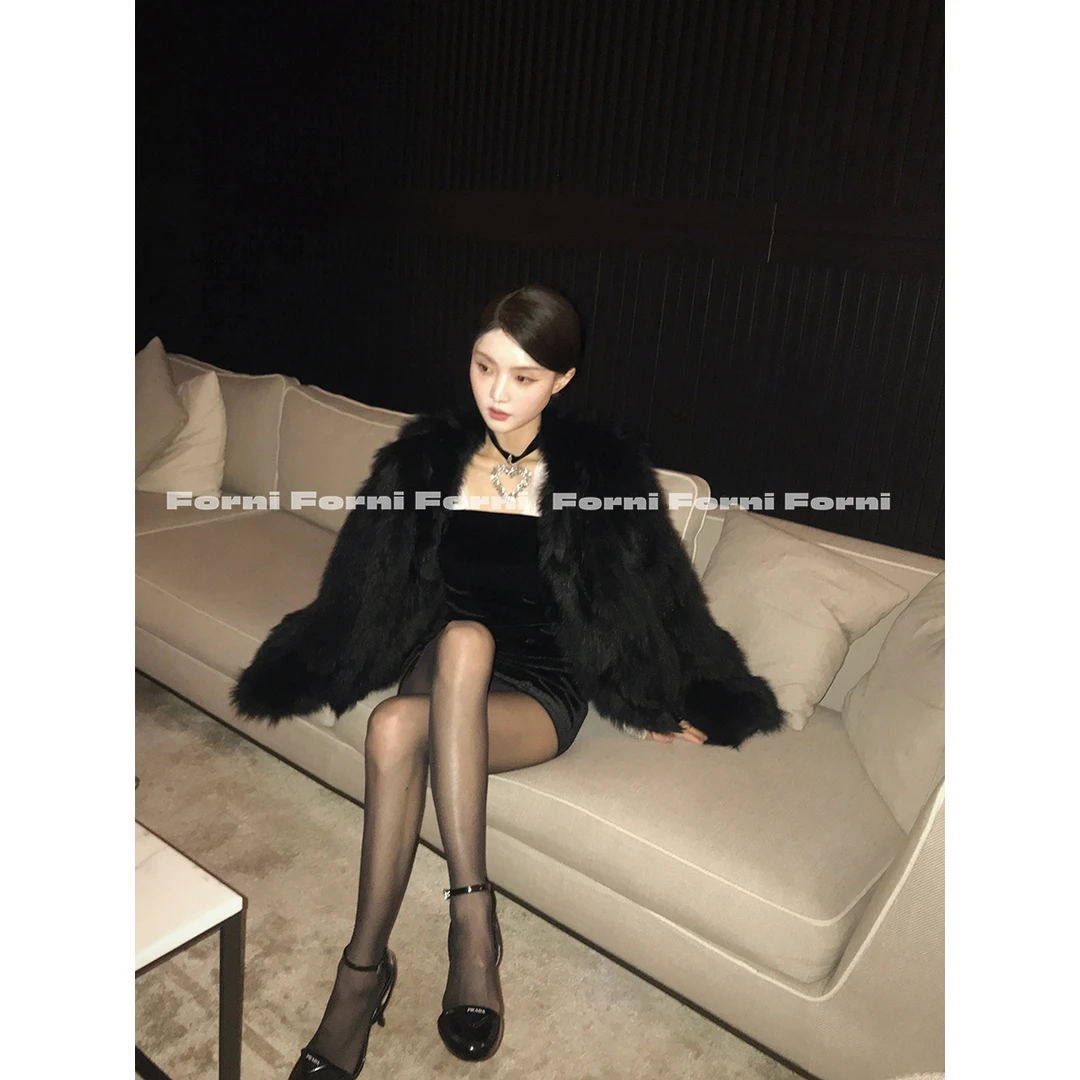 FORNI 缪斯女神 网红款冬天外套轻奢气质狐狸毛皮草洋气炸街女装