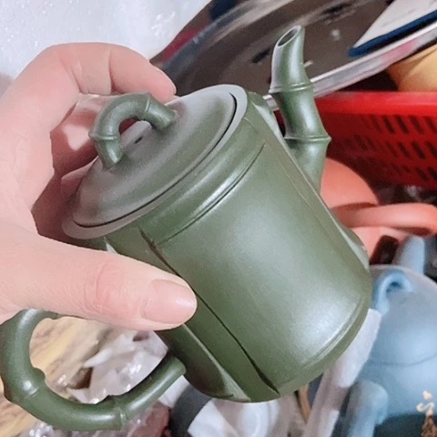 茶杯绿泥宜兴紫砂壶全手工制作工艺