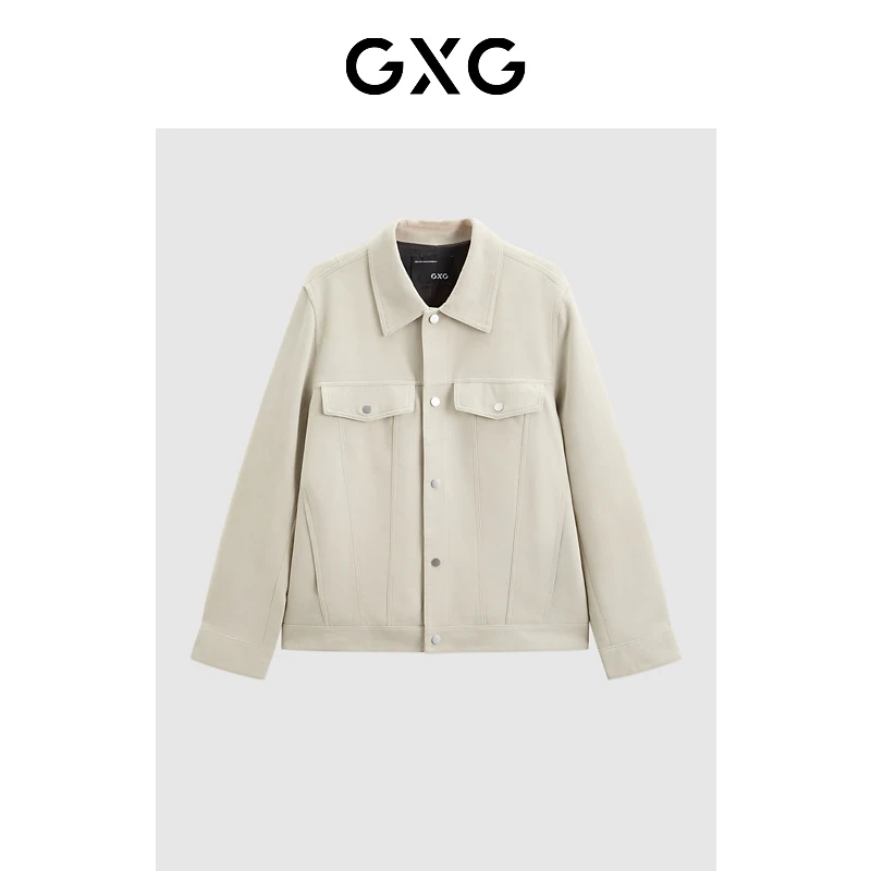 GXG男装 真皮夹克男士翻领夹克外套皮衣 春秋热卖#GED11222694