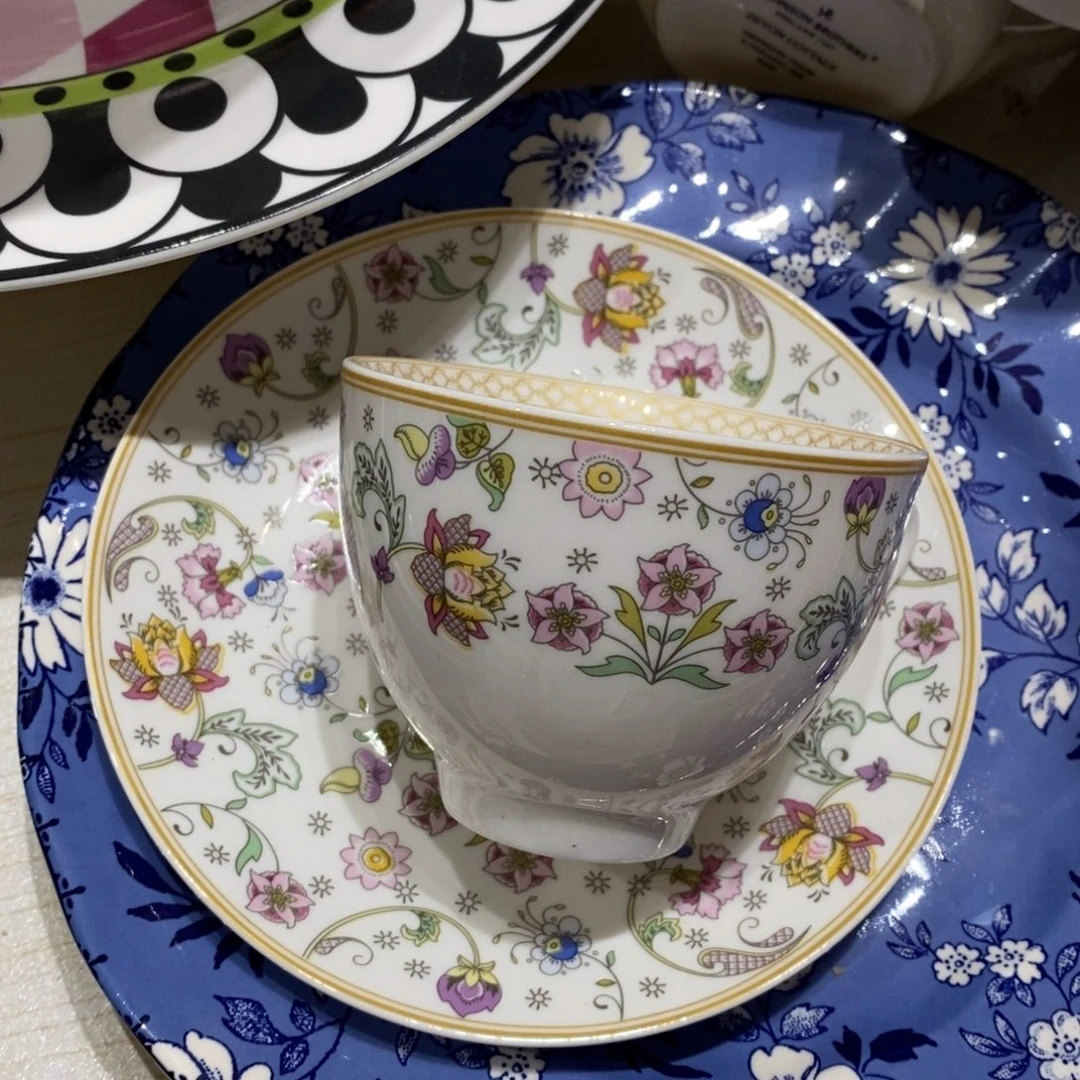 瓷微瑕小碎花咖啡杯