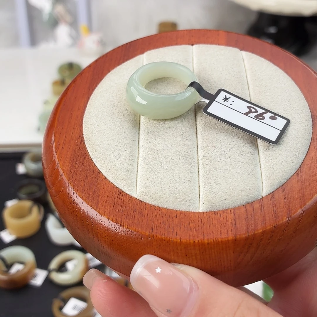 和田玉未镶嵌戒指Q14晴水馒头内径17.2