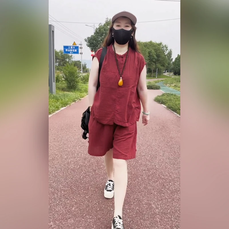 SRJ【8809】洋气时尚简约通勤日常上衣+短裤2025夏季新款休闲两件套