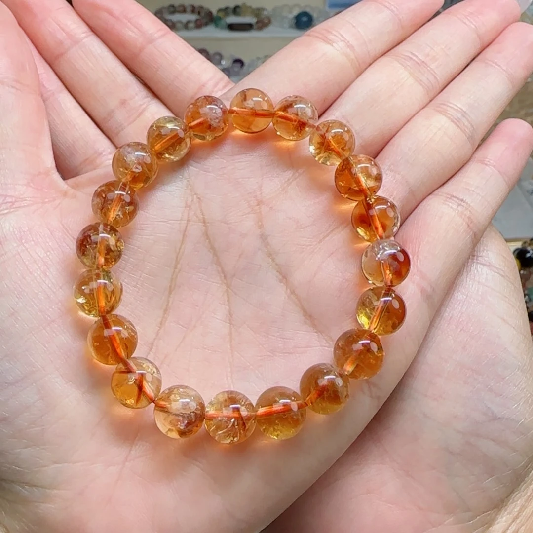 水晶手串未镶嵌金塔黄水晶10m