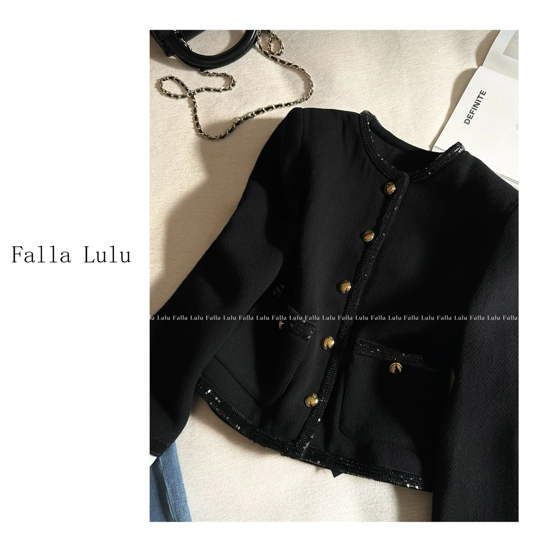 清仓！NO退换 黑天鹅小香版型利落 羊毛高贵气质小香风外套  D4455