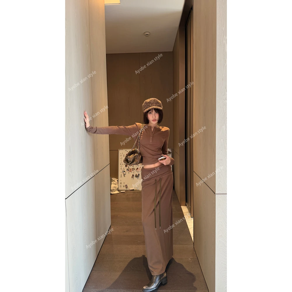 【AYOBE】小贤  美式辣妹个性小众气质修身两件套