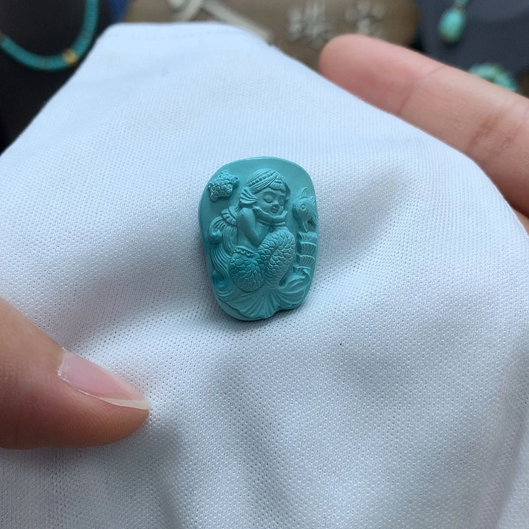 绿松石挂件未镶嵌雨*