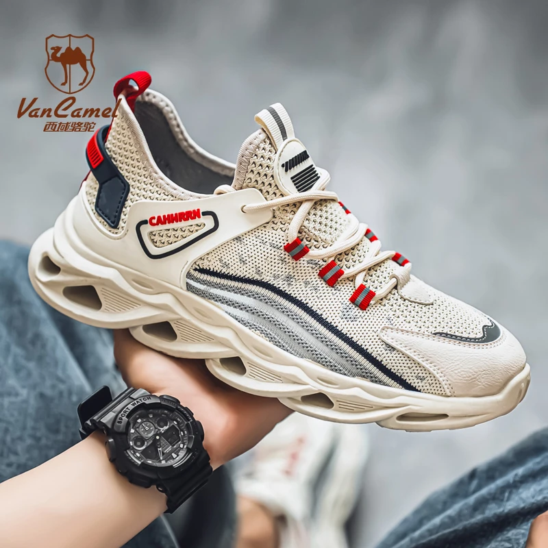 VANCAMEL/西域骆驼网面潮鞋男士休闲百搭夏季透气夏季潮流薄款