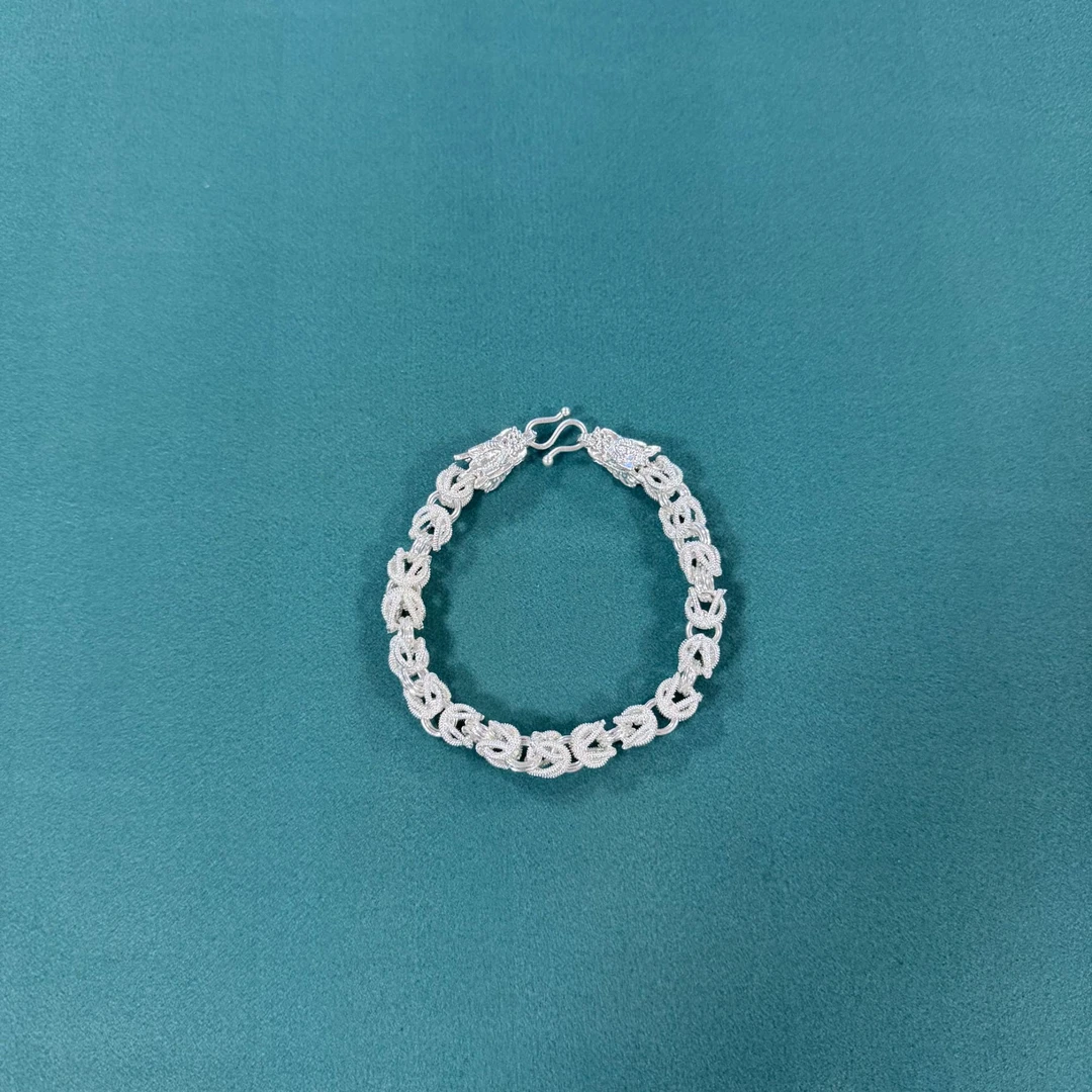 足银手镯 龙头手链