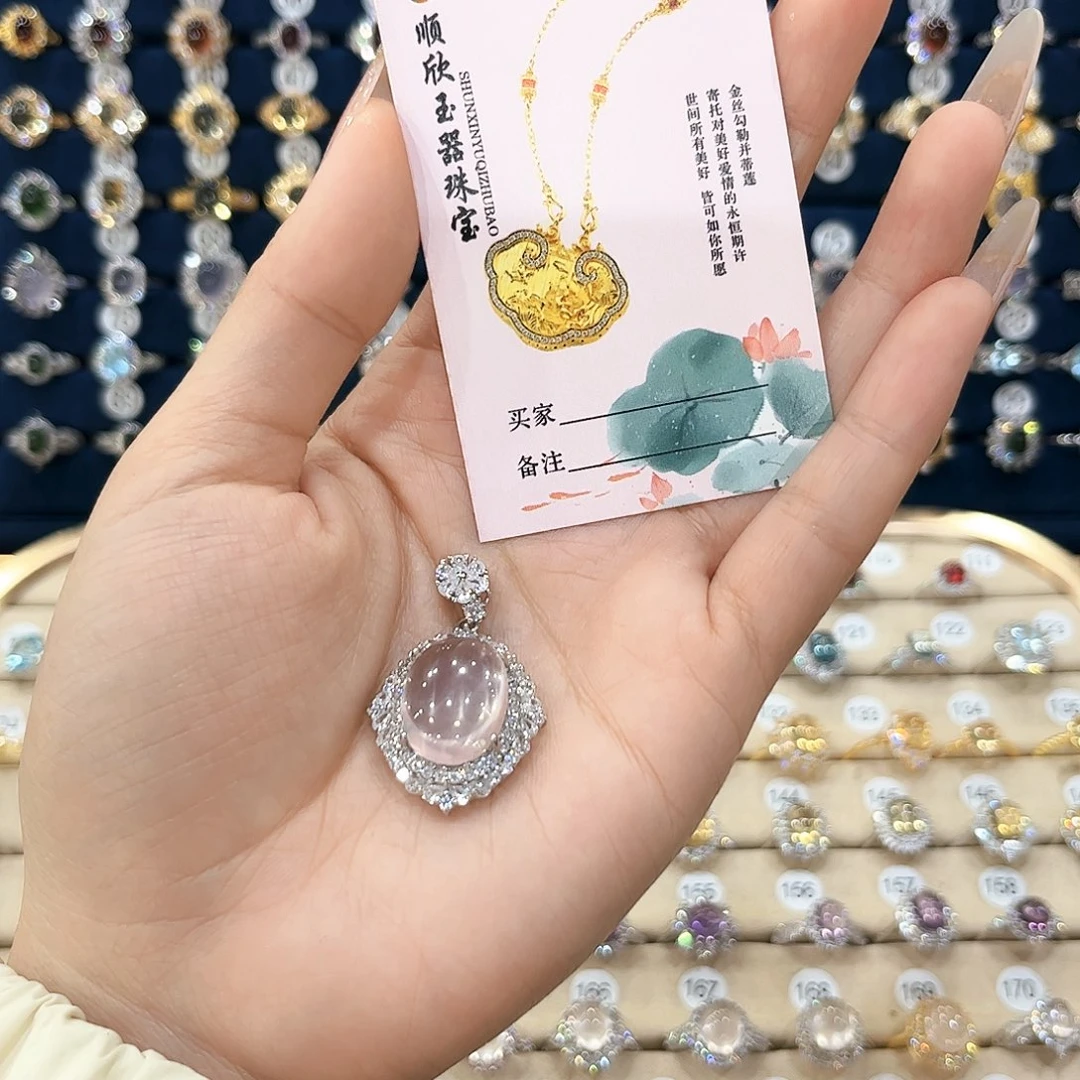 芙蓉石女款银S925镶嵌树****ㅋ吊坠16