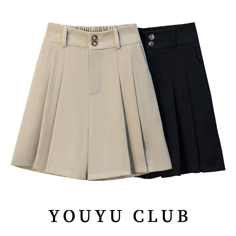 A字显瘦西装收腹短裤女2025年夏款高腰休闲打底外穿阔腿热裤