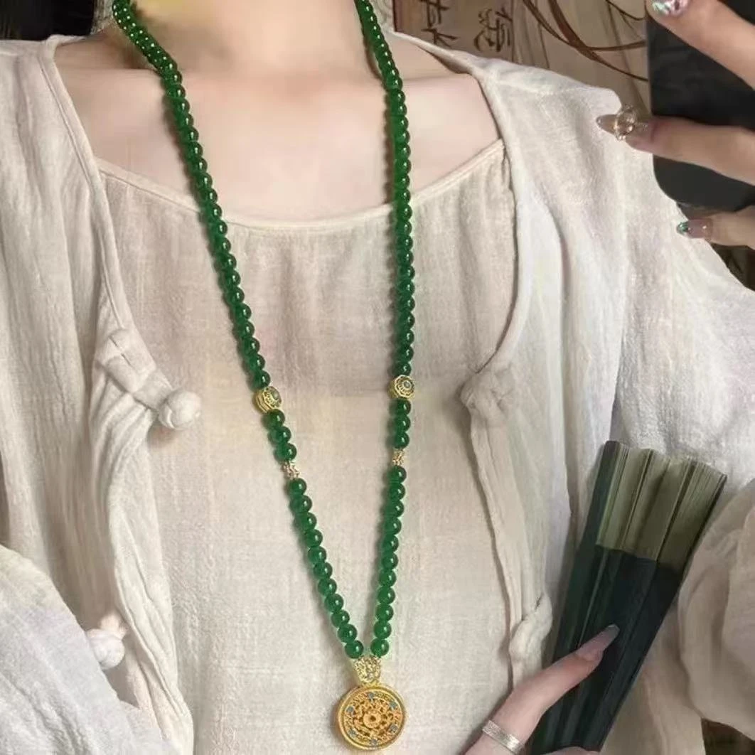【灵玉】精选时尚罗盘项链精致长脸(F04)