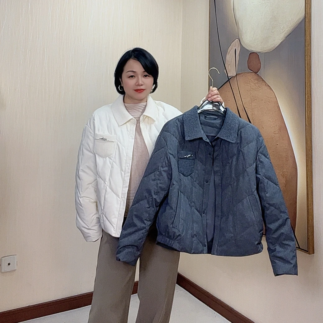 【设计师款】科技防钻绒轻量羽绒服女翻领设计感短款上衣时尚小个子