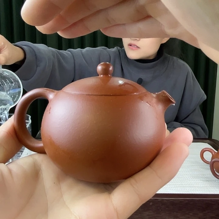 紫砂紫泥小鱼嘴西施壶