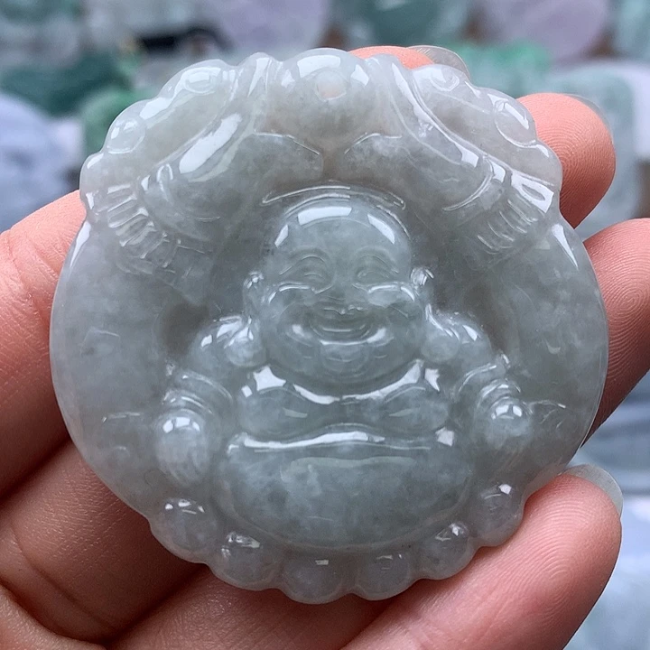 翡翠未镶嵌颈饰笑佛福利