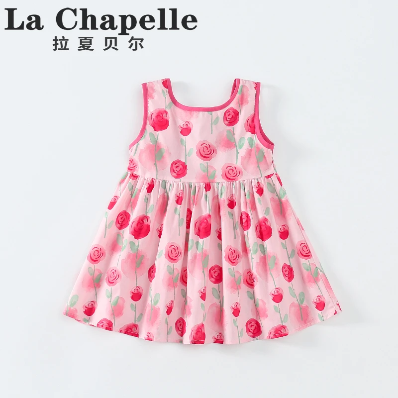 拉夏贝尔女童2025新款夏季薄款儿童时尚洋气无袖背心公主裙LB449